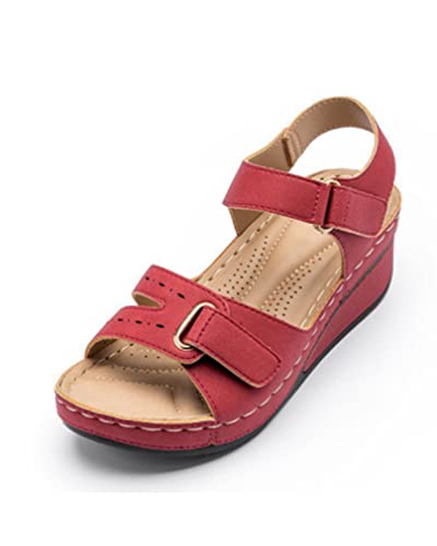 Frauen Sandalen mit offenem Absatz Slope Ferse Schuhe Schäkel Sandalen Knöchel mit hohen Absätzen Peep Toe Party Schuhe von Rimhold