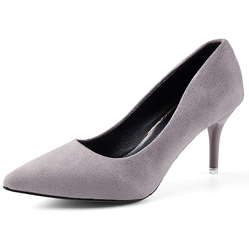 Frauen mittleren Absatz Wildleder Hof Schuhe Elegante Stilettos Hochzeit Schuhe Klassische High Heels von Rimhold