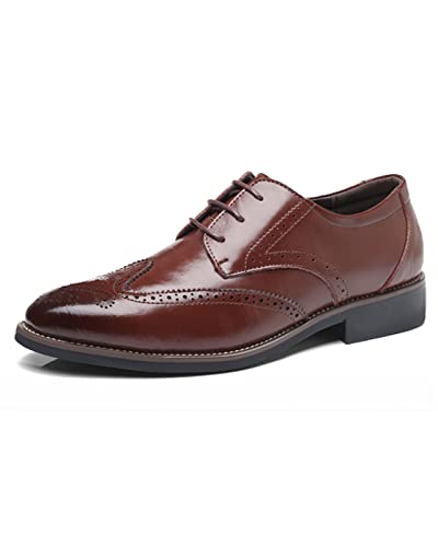 Rimhold Herren Formelle Schuhe Brogues Hochzeitsschuh Lederschnürschuhe Weiche Monk-Schuhe Lässiger Büroschuh Klassische Oxfords von Rimhold