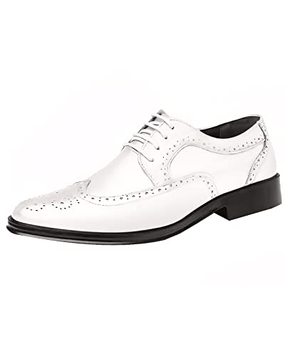 Rimhold Herren Brock Schuhe Hochzeit Schuhe Formelle Schuhe Flügel Spitze Oxford Schnürung Party Schuhe Büro Classic Derby Weiß von Rimhold