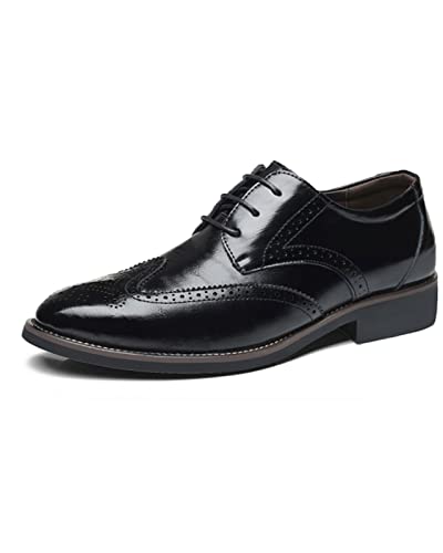 Rimhold Herren Formelle Schuhe Brogues Hochzeitsschuh Lederschnürschuhe Weiche Monk-Schuhe Lässiger Büroschuh Klassische Oxfords von Rimhold