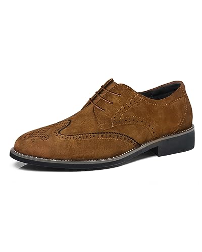 Rimhold Herren Wildleder Brock Schuhe Kleid Schuhe Elegante Hochzeit Schuhe Leder Schnürung Schuhe Klassische Büroschuhe Farbe gelb 41EU von Rimhold