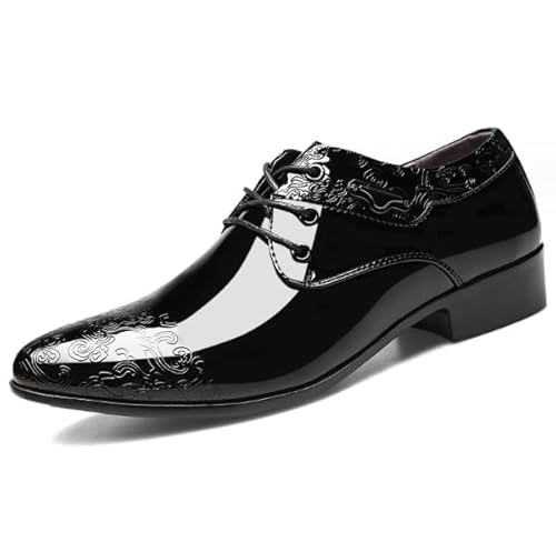 Rimhold Herren formelle Schuhe Business Oxford Schuhe Lackleder Schnürschuhe Klassische Brock Hochzeit Schuhe Schwarz 40eu von Rimhold
