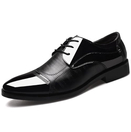 Rimhold Herren formelle Schuhe Business Oxford Schuhe Lackleder Schnürschuhe Klassische Brock Hochzeit Schuhe Schwarz 44eu von Rimhold