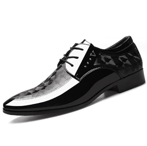 Rimhold Herren formelle Schuhe Business Oxford Schuhe Lackleder Schnürschuhe Klassische Brock Hochzeit Schuhe Schwarz 47eu von Rimhold