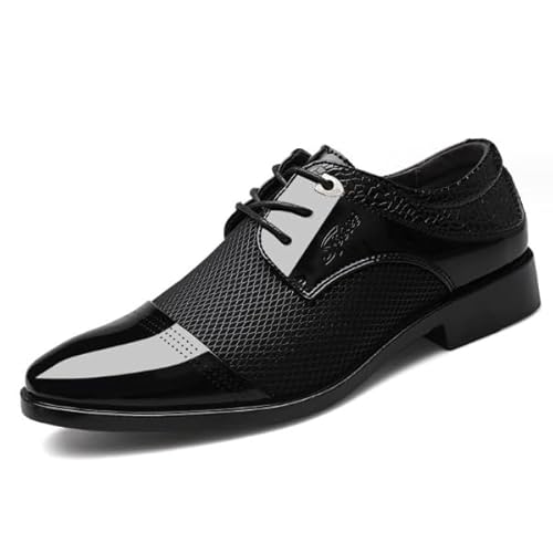 Rimhold Herren formelle Schuhe Business Oxford Schuhe Lackleder Schnürschuhe Klassische Brock Hochzeit Schuhe Schwarz 48eu von Rimhold