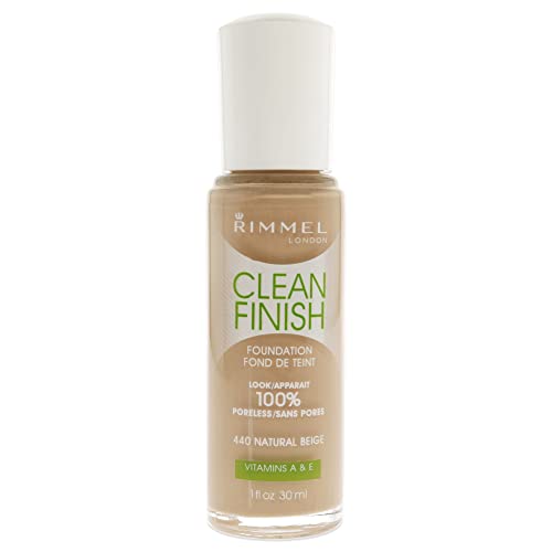 Rimmel London Clean Finish Poreless Foundation – 440 Natural Beige für Frauen 28 g Foundation von Rimmel London