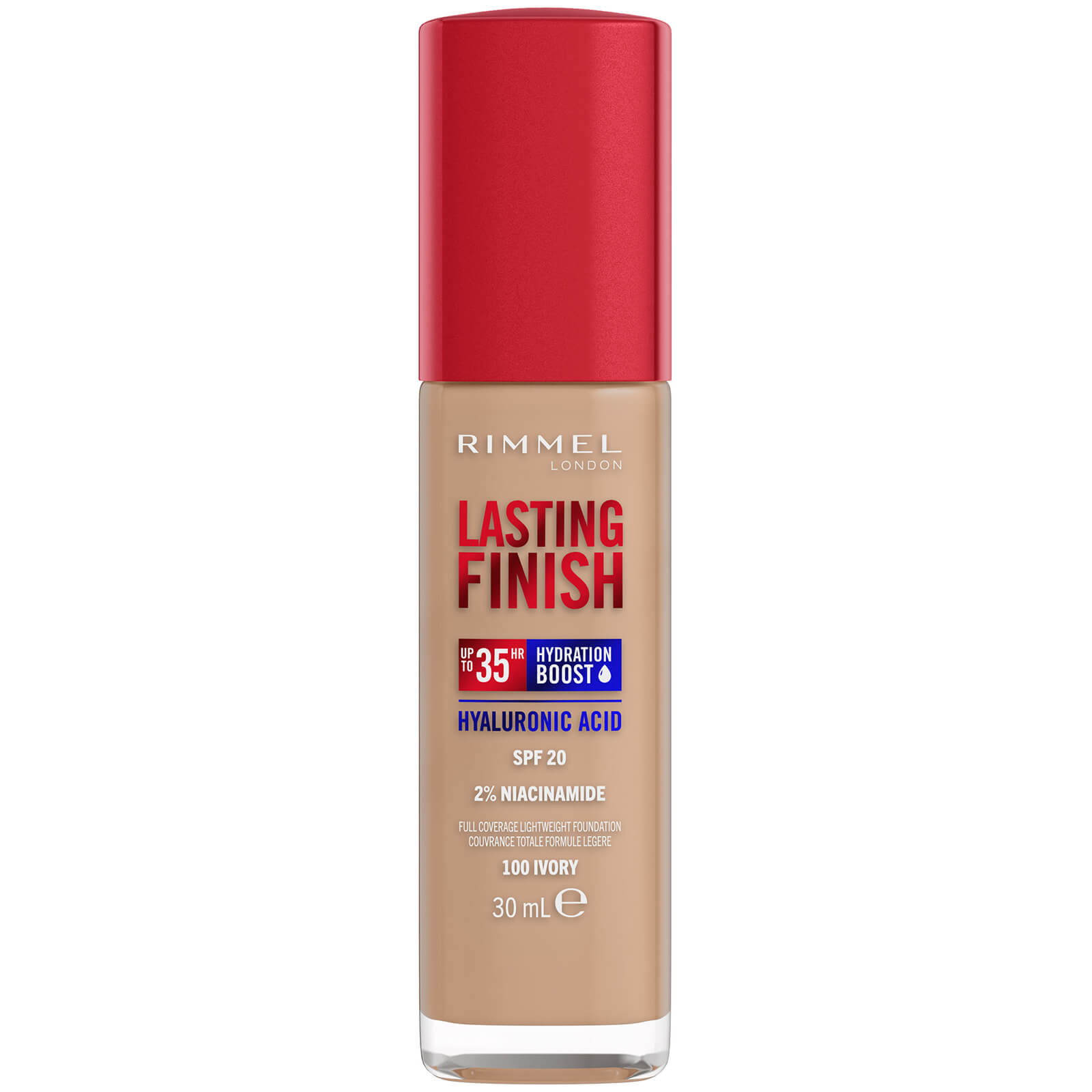 Rimmel Lasting Finish 35Hr Foundation 30ml (Various Shades) - 100 Ivory von Rimmel