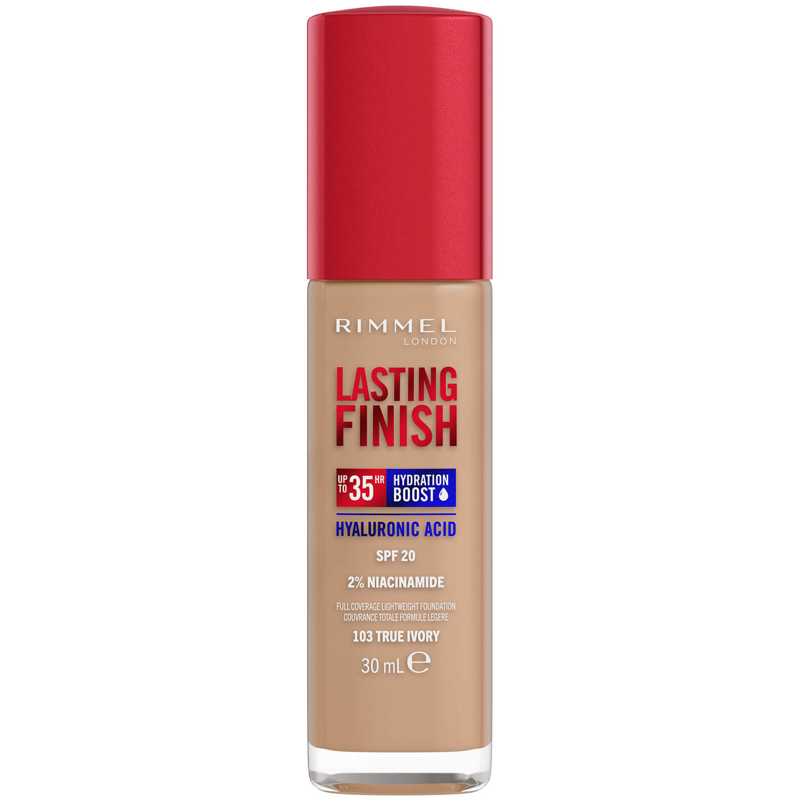 Rimmel Lasting Finish 35Hr Foundation 30ml (Various Shades) - 103 True Ivory von Rimmel