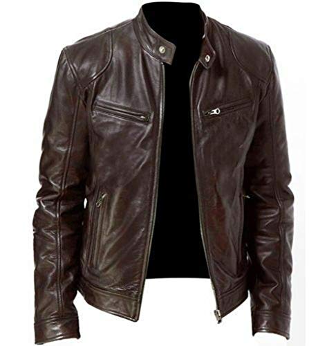 Riou Herren Lederjacke Vintage Winter Echtleder Stehkragen Übergröße Kurz Coole Bikerjacke Motorradjacke S-6XL Riou Herren Lederjacke Vintage Winter Echtleder Stehkragen Übergröße Kurz Coole Bikerjacke Motorradjacke S-6XL von Riou-Herrenjacke