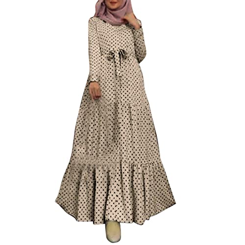 Damen Gebetskleid Muslimische Kleid Sommerkleid Gebetskleidung für Frauen Türkische Robe Muslimische Robe Gebet Abaya Kleid Naher Osten Dubai Türkei Arabische Muslim Kaftan Kleid Für (T14-White, L) von Risaho