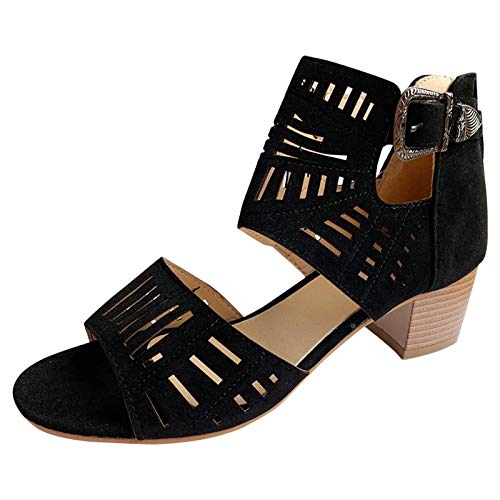 Damen Sandalen Plateau Keil Pantoletten Peep Toe Slipper Slip auf Modesandalen mit Pailletten Deko Bohemia Strand Schuhe Freizeit Sandalette Sommer von Risaho