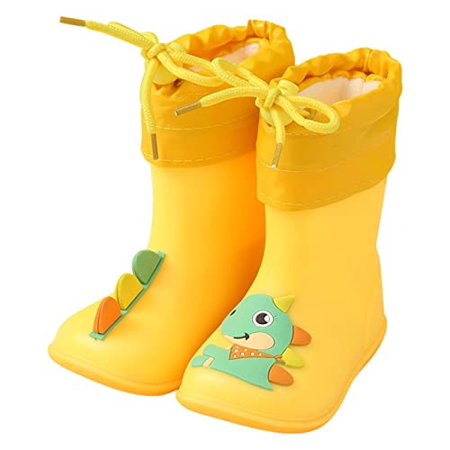 Risaho Regenstiefel Baby Bunte Cartoon Tier Wasserdichte Wasserschuhe EVA Weiche Outdoor Regenstiefel Thermostiefel Kinder (W4-I, 23 Infant) von Risaho