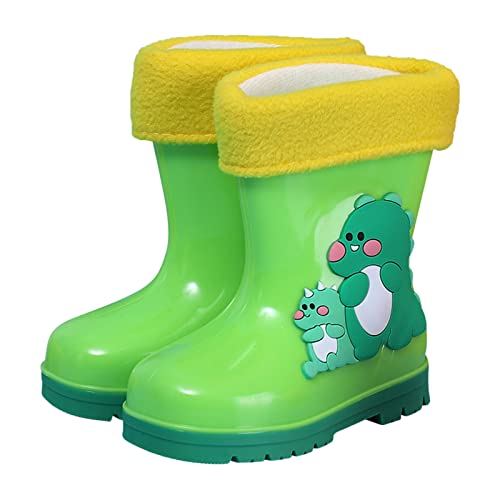 Risaho Wasserdichte Regenstiefel für, bequem, eingewickelt, Cartoon, abnehmbare Innenausstattung, Regenschuhe Schneeschuhe 36 Jungen (X5-Green, 27 Toddler) von Risaho