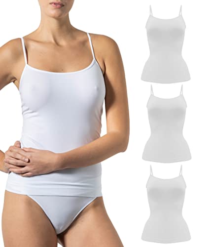 Risalti Spaghetti Top Damen aus Mikrofaser 3 Stück – Basic Trägertop mit schmalem Träger, Nahtloses Unterhemd für Alltag und Freizeit, Weiches Damenoberteil - Made in Italy Risalti Spaghetti Top Damen aus Mikrofaser 3 Stück – Basic Trägertop mit schmalem Träger, Nahtloses Unterhemd für Alltag und Freizeit, Weiches Damenoberteil - Made in Italy von Risalti