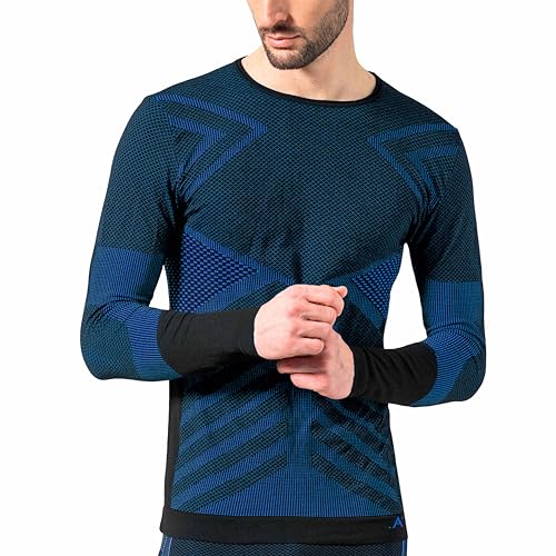 Risalti Thermoshirt Funktionsunterwäsche Herren Langarm Energy - Thermo Muskelshirts Herren Elastische, Compression Shirt und atmungsaktive, Nahtloses Herren Unterwäsche - Made in Italy von Risalti