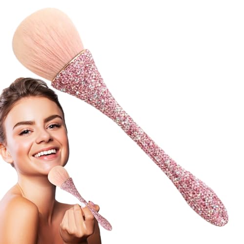 Ristyur Gesichts-Make-up-Pinsel, Fixierpuderpinsel - Blush Loose Powder Reisepinsel für Damen | Pudergrundierungspinsel mit Kristallgriff und weichen Borsten für vollständige Abdeckung von Ristyur