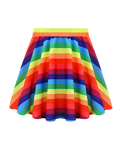 RITERA Übergröße Basic Vielseitiger Dehnbarer elastischer Bund Ausgestellter Casual Mini Skater Rock Faltenrock für Frauen XL-5XL, A02-255-regenbogen, XX-Large RITERA Übergröße Basic Vielseitiger Dehnbarer elastischer Bund Ausgestellter Casual Mini Skater Rock Faltenrock für Frauen XL-5XL, A02-255-regenbogen, XX-Large von Ritera