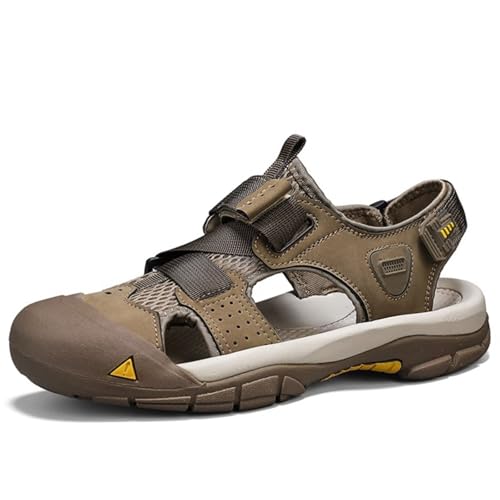 Rivccku Trekkingsandalen Herren Geschlossene Zehe Wandern Sandalen Sommer Wanderschuhe Leder Strand Wandersandale Laufschuhe Lässige Sneaker Sportsandalen Rivccku Trekkingsandalen Herren Geschlossene Zehe Wandern Sandalen Sommer Wanderschuhe Leder Strand Wandersandale Laufschuhe Lässige Sneaker Sportsandalen von Rivccku