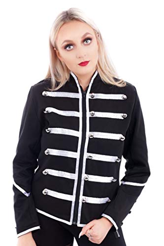 Ro Rox Damen Steampunk Napoleon Offizier Parade Jacke (34, Silber) von Ro Rox