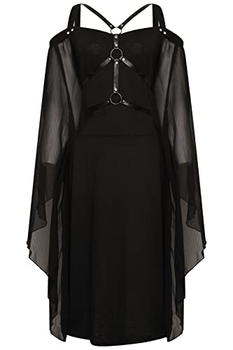 Ro Rox Esme Kleid Mittelalter Langarm Sexy Kalte Schulter Gotisch Tunika, Schwarz, S von Ro Rox