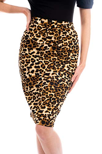 Ro Rox Joan Moderner Vintage 50er Jahre Retro Stil Formal Bleistiftrock - Leopard (XS) von Ro Rox