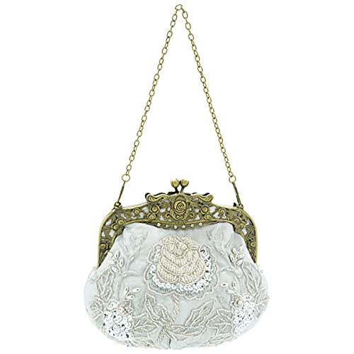 Ro Rox Margeret Retro Stickerei Abend Abschlussball Party Handtasche (Silber) von Ro Rox