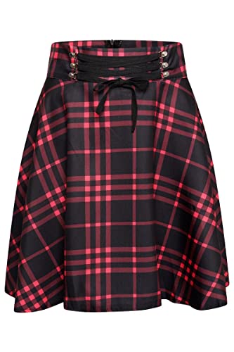 Ro Rox Minirock Cora Tartan Damen Hohe Taille Schottisches Karomuster Punk, rot, L von Ro Rox