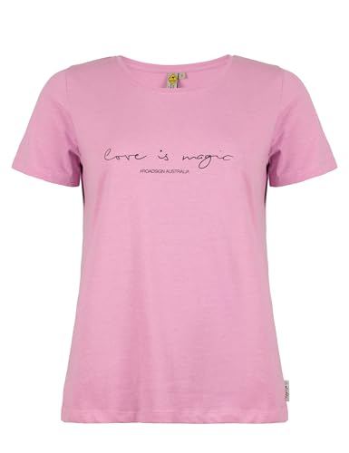 Roadsign Australia Damen T-Shirt mit Rundhalsausschnitt, Print & aus Baumwolle rosa | XL von Roadsign Australia