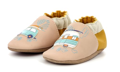 Robeez Vintage Rest, Babyschuhe, Beige, Gelb, 17/18 EU, Beige/Gelb, 17/18 EU von Robeez