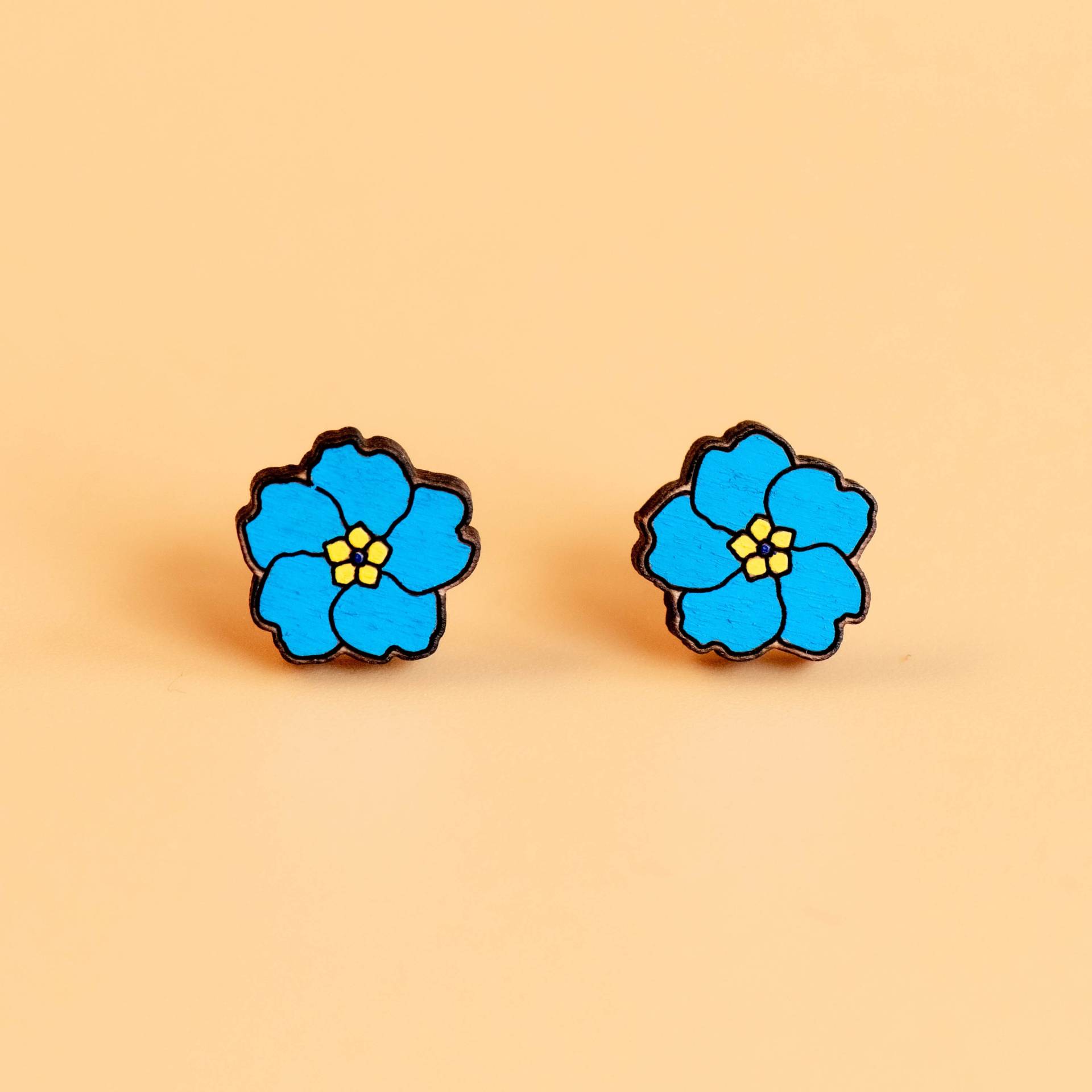 Blaue Primrose Blumen Ohrstecker Holz Ohrringe Frauen Geschenk Von Robinvalley Studio von RobinValleyUK