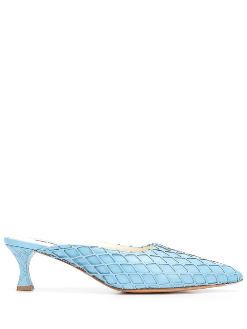 Rochas Mules mit Laser-Cuts - Blau von Rochas