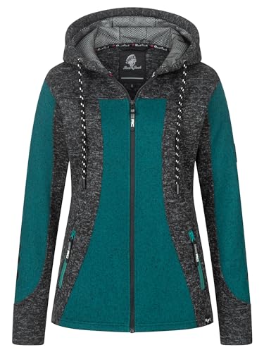 Rock Creek Damen Jacke Fleecejacke Übergangsjacke Windbreaker Fleece Jacken Outdoorjacke Stehkragen Damenjacke Melange Fleecejacke Sweatjacke Pullover D-504 Dunkeltürkis 2XL von Rock Creek