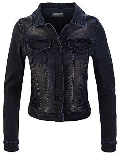 Rock Creek Damen Jeans Jacke Übergangs Jacke Denim Blouson Stretch Kurz Classic Jeansjacken Urban Stonewash D-401 Schwarz M von Rock Creek