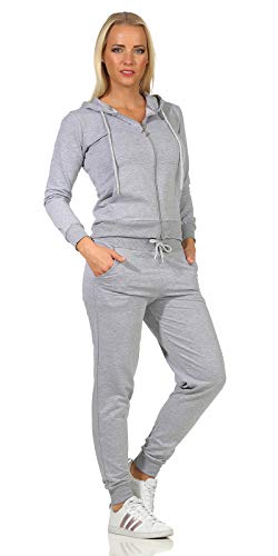 Rock Creek Damen Jogginganzug Freizeitanzug Sportanzug Frauen Trainingsanzug Sweatshirt Pulli Basic Hose Fitnessanzug Kapuzenjacke D-459 Grau 3XL von Rock Creek