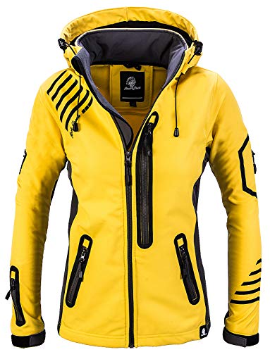 Rock Creek Damen Softshell Jacke Windbreaker Regenjacke Übergangsjacke Softshelljacke Damenjacke Regenmantel Outdoorjacke Kapuze D-402 Gelb-Grau S Rock Creek Damen Softshell Jacke Windbreaker Regenjacke Übergangsjacke Softshelljacke Damenjacke Regenmantel Outdoorjacke Kapuze D-402 Gelb-Grau S von Rock Creek
