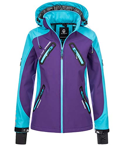 Rock Creek Damen Softshell Jacke Windbreaker Regenjacke Übergangsjacke Softshelljacke Damenjacke Regenmantel Outdoorjacke Kapuze D-441 Violett M von Rock Creek