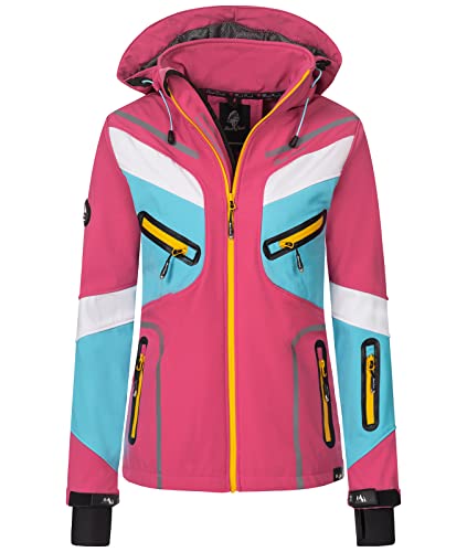 Rock Creek Damen Softshell Jacke Windbreaker Regenjacke Übergangsjacke Softshelljacke Damenjacke Regenmantel Outdoorjacke Kapuze D-465 Pink S von Rock Creek