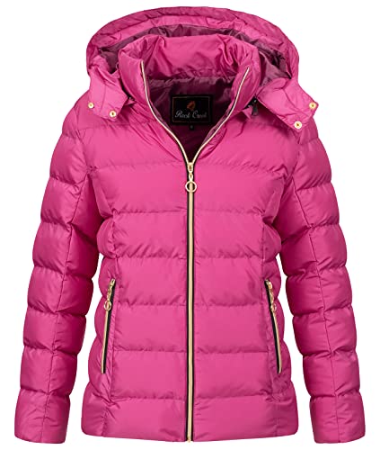 Rock Creek Damen Steppjacke Übergangsjacke Leicht Damenjacke Frauen Jacken Stepp Jacken mit Kapuze Daunenjacke Thremojacke D-489 Violett XL von Rock Creek