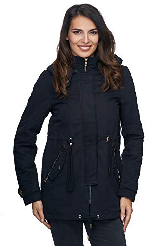 Rock Creek Elegante Damen Winter Jacke Mantel mit Kapuze Teddy-Futter Wintermantel Frauenjacke Outdoorjacke Parka D-237 Schwarz L von Rock Creek