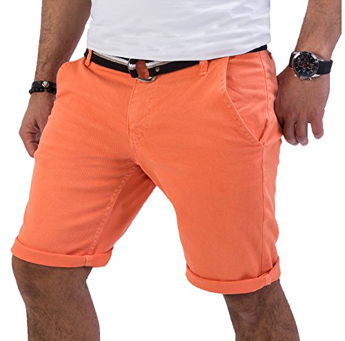 Rock Creek Herren Chino Shorts Hose Kurz Chinoshorts Inkl Gürtel Männer Sommer Bermuda Stretch Rc-2133 29 Coral von Rock Creek