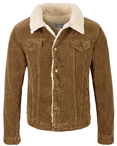 Rock Creek Herren Cordjacke Winterjacke Teddyfutter Jeansjacke Herrenjacke Herren Winter Jacken Teddyfellkragen Parka Warm H-211 Dunkelbeige 2XL von Rock Creek