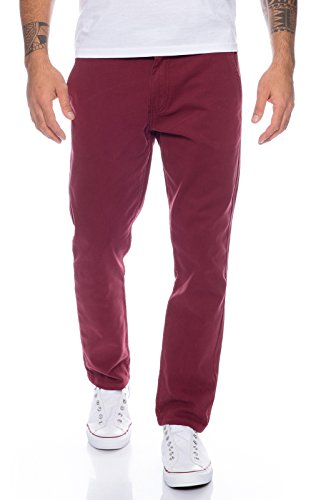 Rock Creek Herren Designer Chino Hose Regular Slim Chinohose RC-390 Bordo W33 L34 von Rock Creek