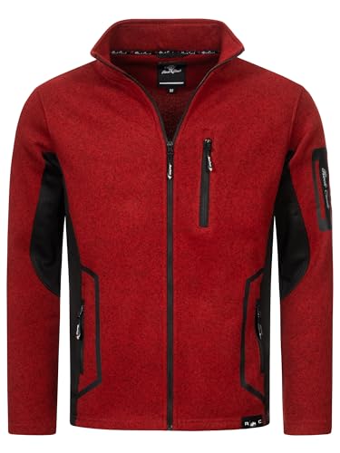 Rock Creek Herren Fleece Jacke Outdoor Wanderjacke Pullover Full Zip Hoodie Herrenjacke Fleecejacke Winterjacke Strickjacke Strickfleecejacke H-367 Rot 4XL von Rock Creek