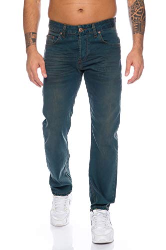 Rock Creek Herren Jeans Hose Regluar Fit Stonewashed Herrenjeans Denim Basic Raw Herrenhose Gerades Bein LL-325 Blau W31 L30 von Rock Creek