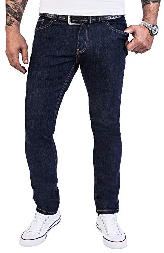 Rock Creek Herren Jeans Hose Regular Slim Stretch Jeans Herrenjeans Herrenhose Denim Stonewashed Basic Stretchhose Raw RC-2138 Dunkelblau W29 L30 von Rock Creek