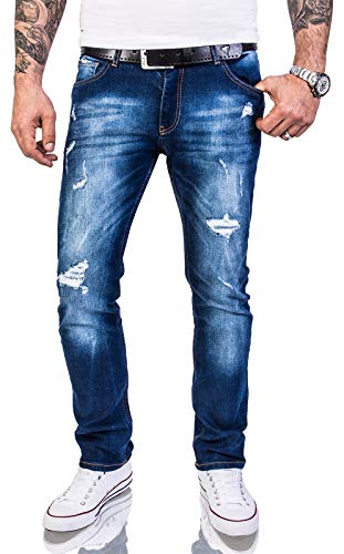 Rock Creek Herren Jeans Hose Regular Slim Stretch Jeans Herrenjeans Herrenhose Denim Stonewashed Basic Stretchhose Raw RC-2142 Blau W29 L30 von Rock Creek