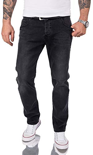 Rock Creek Herren Jeans Regular Fit Stretch Jeans Männerhose Herrenjeans Denim Hosen Herrenhose Straight Cut Stonewashed RC-2157 Schwarz W40 L34 von Rock Creek