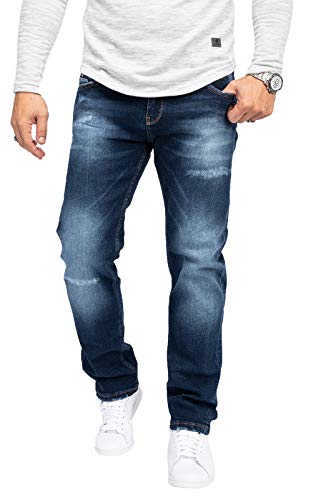 Rock Creek Herren Jeans Regular Fit Stretch Jeans Männerhose Herrenjeans Denim Hosen Herrenhose Straight Cut Stonewashed RC-3103 Dunkelblau W32 L34 von Rock Creek