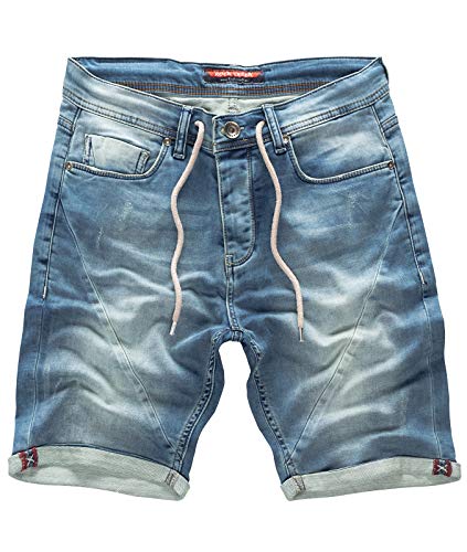 Rock Creek Herren Jogg Shorts Jeansshorts Denim Short Kurze Hose Herrenshorts Sommer Sweatshort Stretch Bermudas Hellblau RC-2200 Used Short W31 von Rock Creek